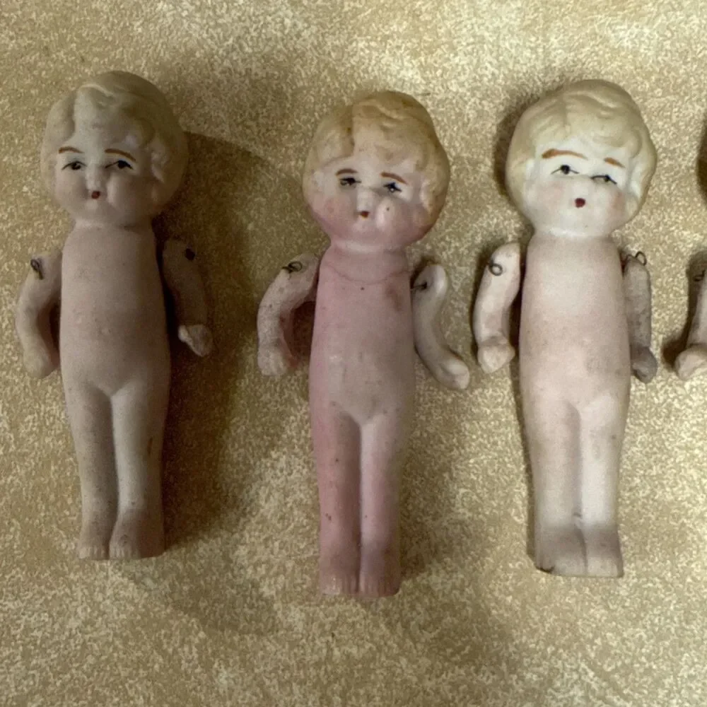 Vintage Occupied Japan Bisque Porcelain Doll Dolls Mini Figurines Jointed Lot 5 - Picture 3 of 14